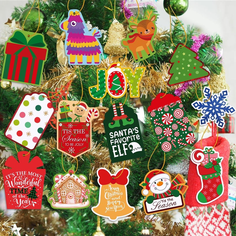 Nimbbex 72Pcs Christmas Gift Tags, Gift Tags for Christmas Presents, Christmas Tags for Christmas Holiday Present Wrap, DIY Craft, Candy Bags, Xmas Party，24 Styles - Image 4